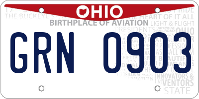 OH license plate GRN0903