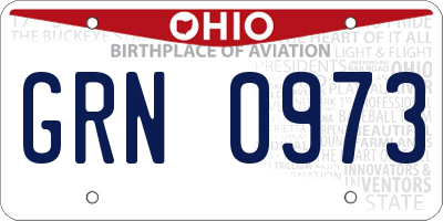 OH license plate GRN0973