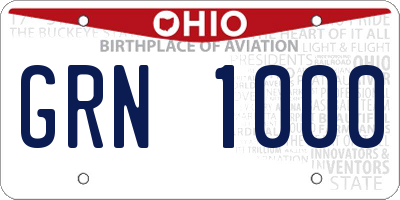OH license plate GRN1000