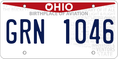 OH license plate GRN1046