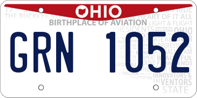 OH license plate GRN1052