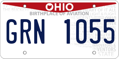 OH license plate GRN1055