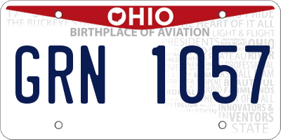 OH license plate GRN1057