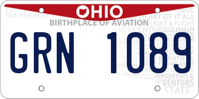 OH license plate GRN1089