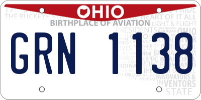 OH license plate GRN1138