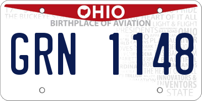 OH license plate GRN1148
