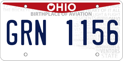 OH license plate GRN1156