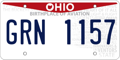 OH license plate GRN1157