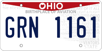 OH license plate GRN1161