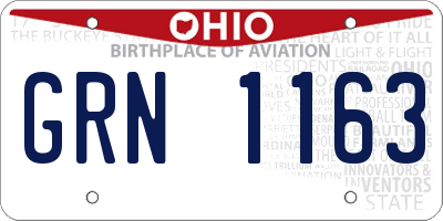 OH license plate GRN1163