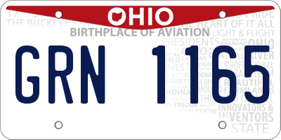 OH license plate GRN1165