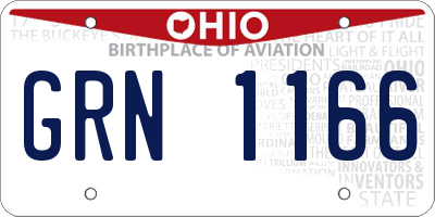 OH license plate GRN1166