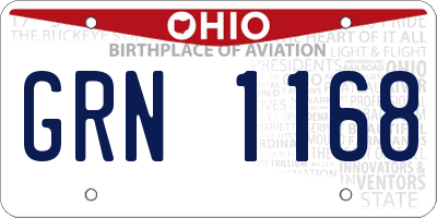 OH license plate GRN1168