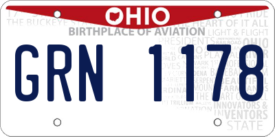 OH license plate GRN1178