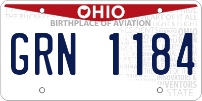 OH license plate GRN1184