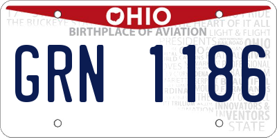 OH license plate GRN1186