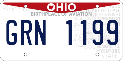 OH license plate GRN1199