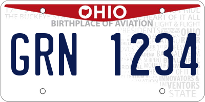 OH license plate GRN1234