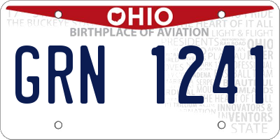 OH license plate GRN1241