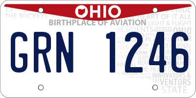 OH license plate GRN1246