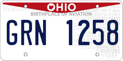 OH license plate GRN1258