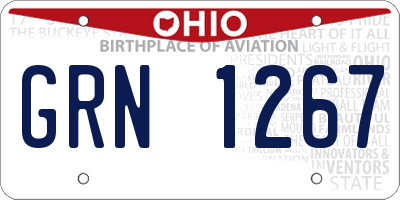 OH license plate GRN1267