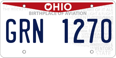 OH license plate GRN1270
