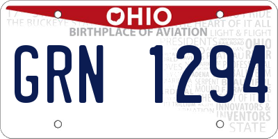 OH license plate GRN1294