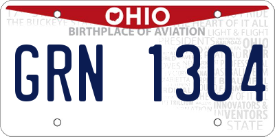 OH license plate GRN1304