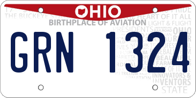 OH license plate GRN1324