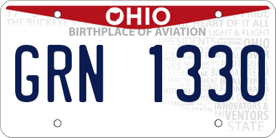 OH license plate GRN1330