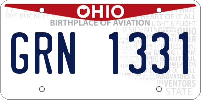 OH license plate GRN1331