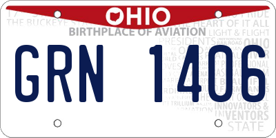 OH license plate GRN1406