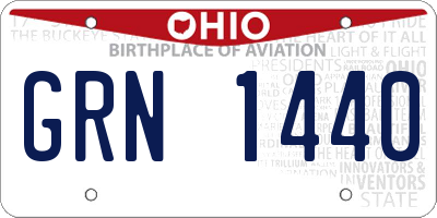 OH license plate GRN1440