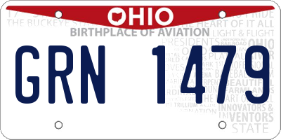OH license plate GRN1479