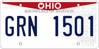 OH license plate GRN1501