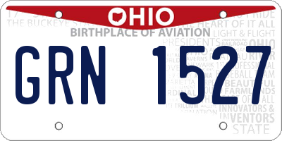 OH license plate GRN1527