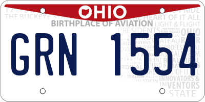 OH license plate GRN1554