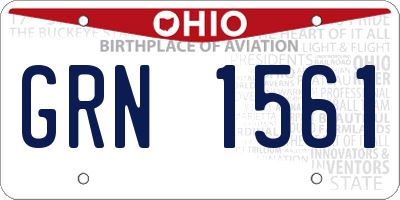 OH license plate GRN1561
