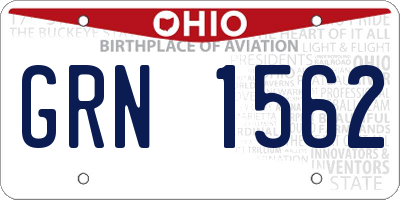 OH license plate GRN1562