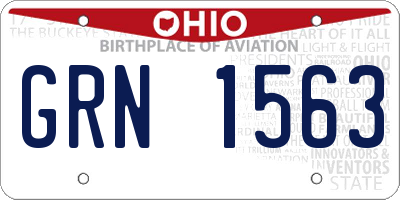 OH license plate GRN1563