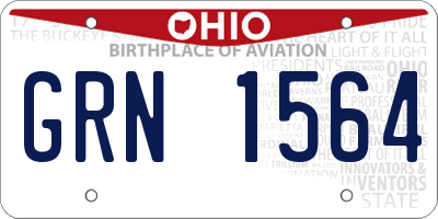 OH license plate GRN1564