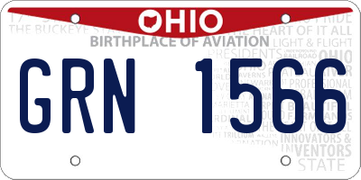 OH license plate GRN1566