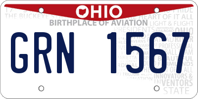 OH license plate GRN1567