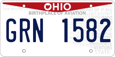 OH license plate GRN1582