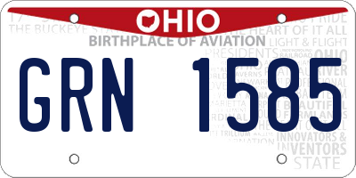 OH license plate GRN1585