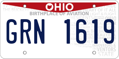 OH license plate GRN1619