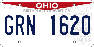 OH license plate GRN1620