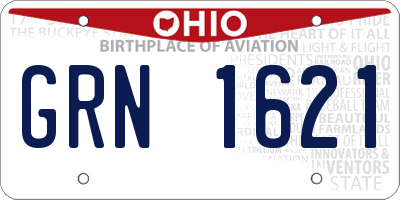 OH license plate GRN1621