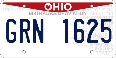 OH license plate GRN1625
